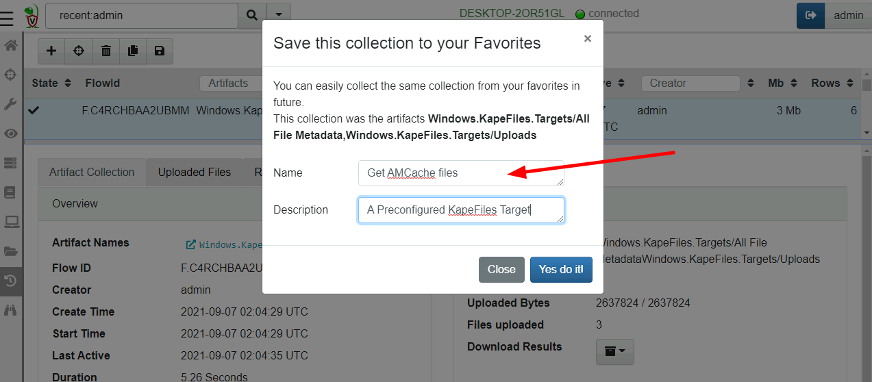 Saving a favorite collection