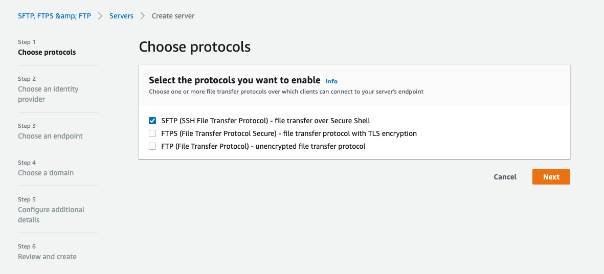 Creating the sftp server