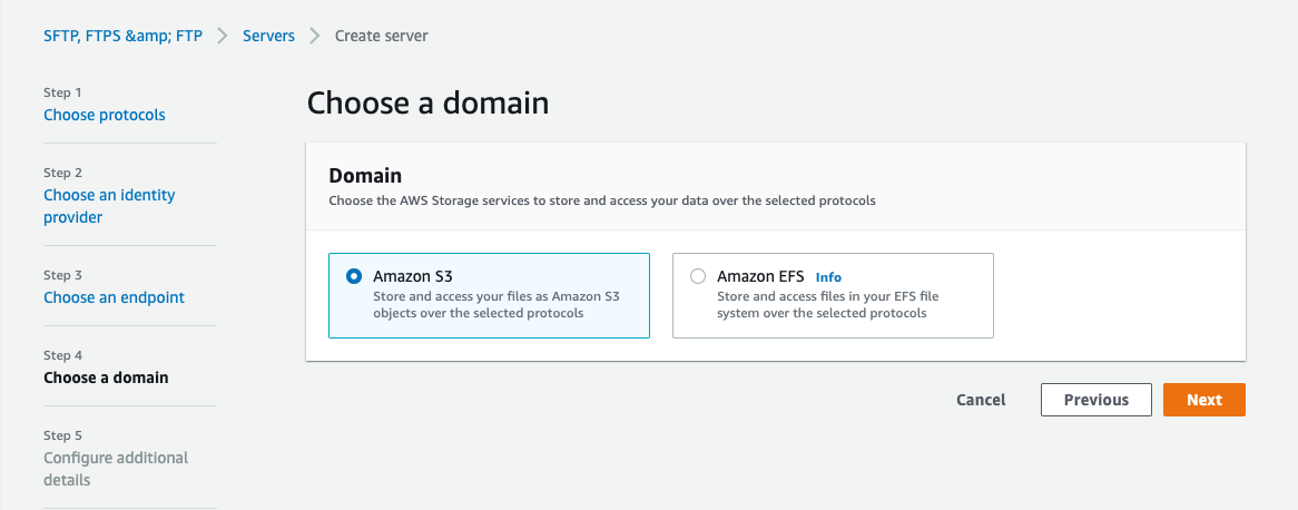 Creating the sftp server - Backend storage