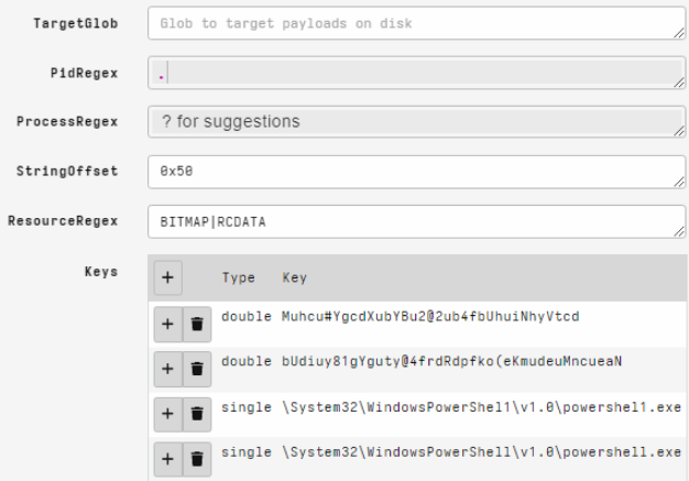 Windows.Carving.Qakbot: parameters