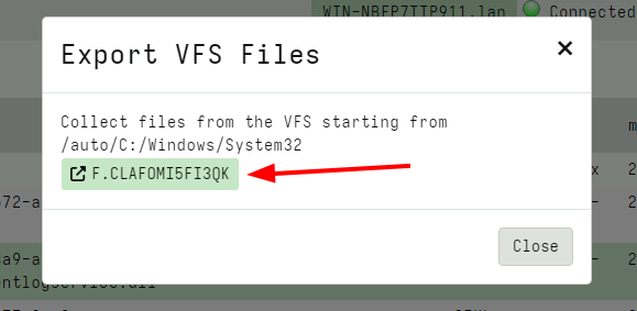 Inspecting the VFS collection
