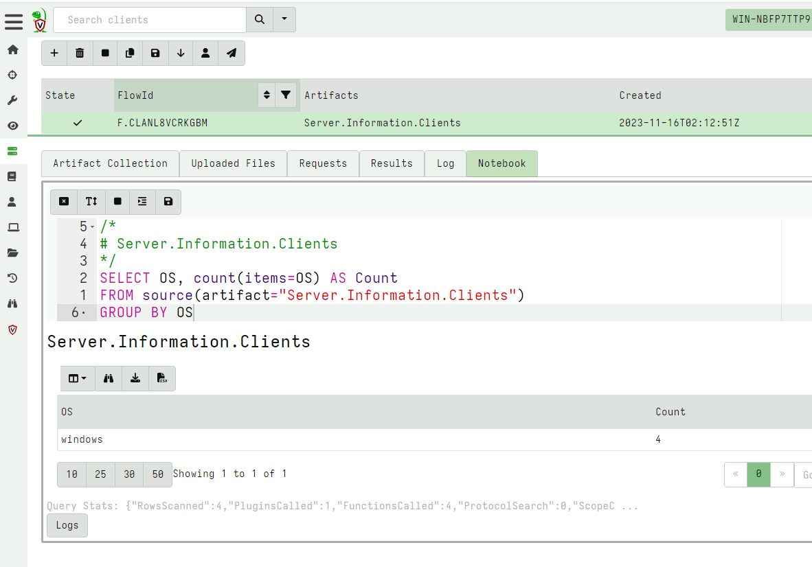 Post processing the results of a collection
