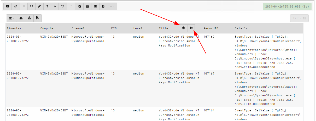 Stacking rules by title