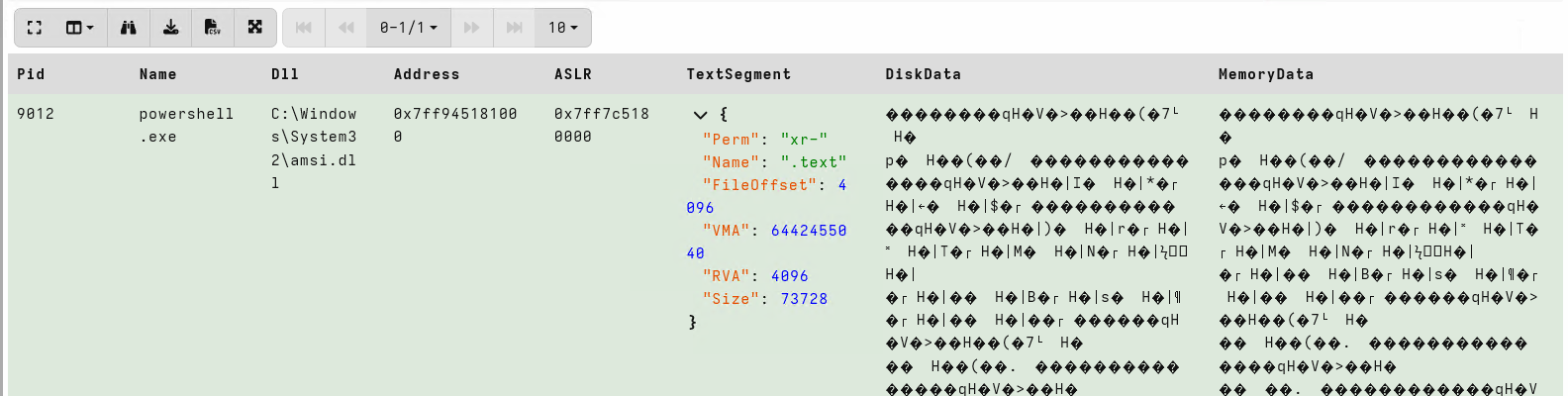 Reading process memory and code from disk
