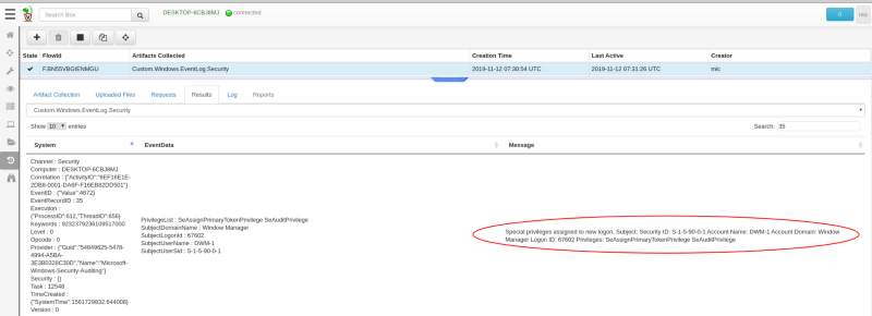 Velociraptor can interpolate and attach the event message to every log message it relays