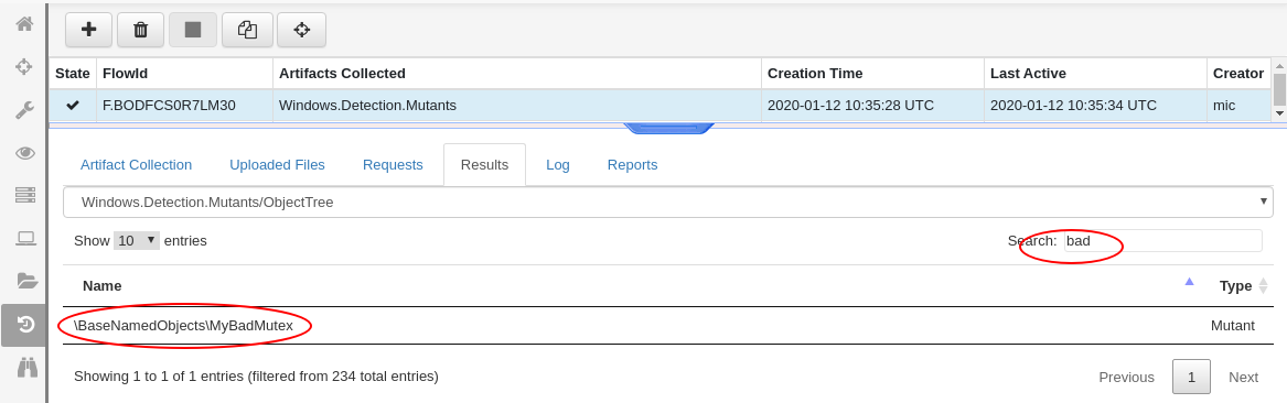 Mutant discovered by inspecting the Windows Object Namespace