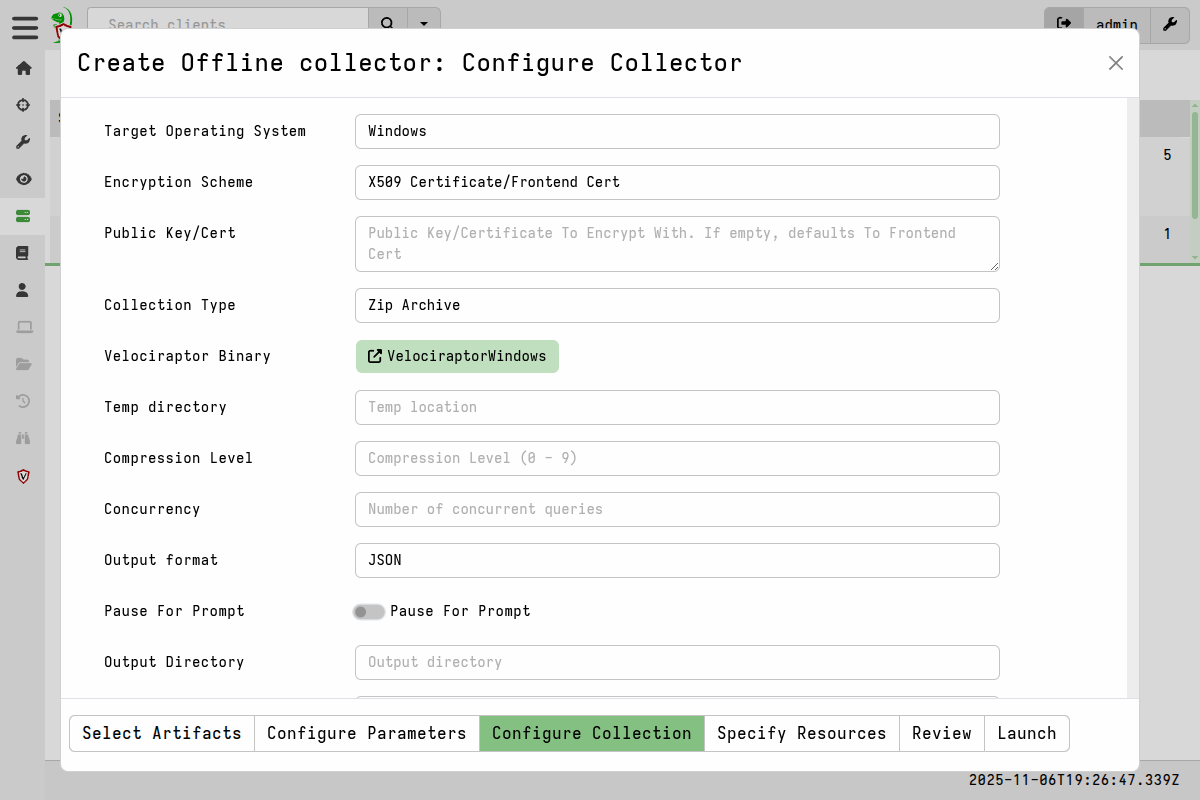 Offline Collector configuration