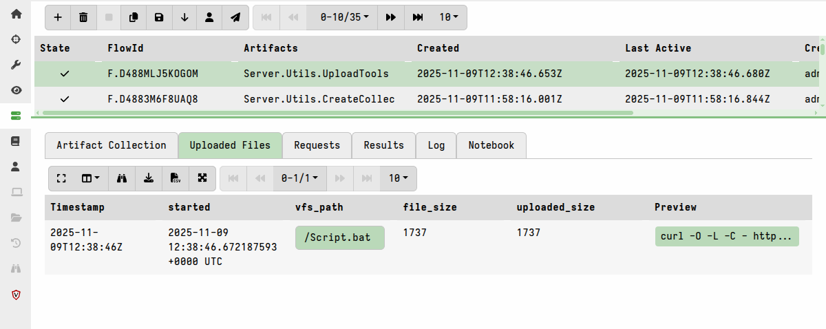 Server.Utils.UploadTools created the downloaded script