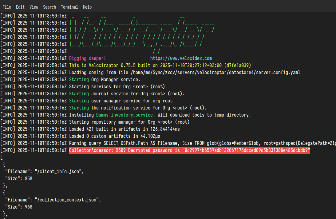 Listing and displaying the password