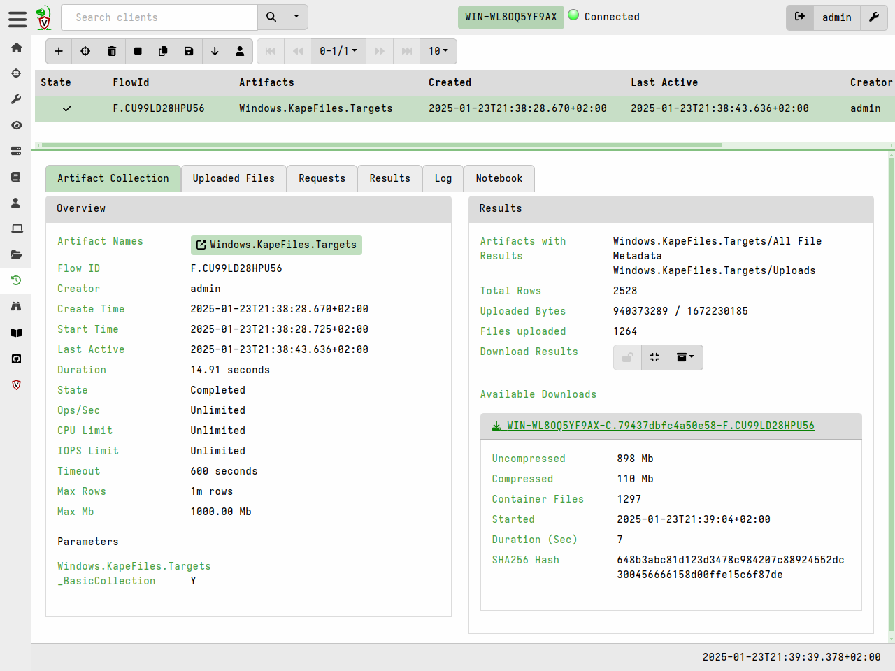 Monitoring collection progress