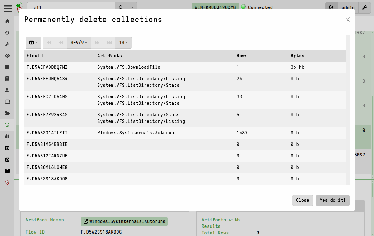 Deleting multiple flows