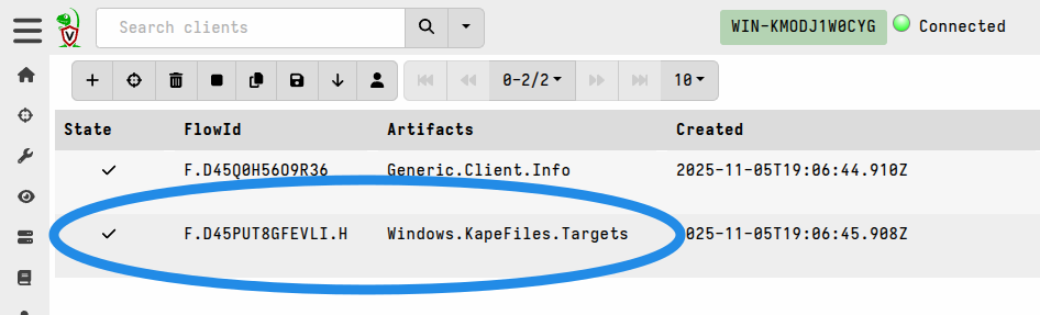 collection completed successfully