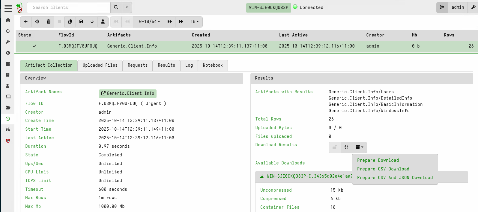 Exporting a collection